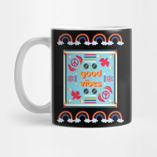 Good Vibes With Rainbow Design Mug